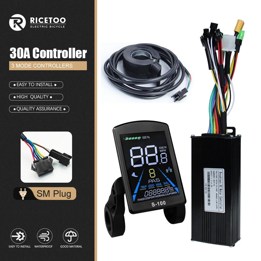 Ebike 3 Mode Sine Wave Controller 17A 26A 30A 40A with Color S-100/H-100 Display