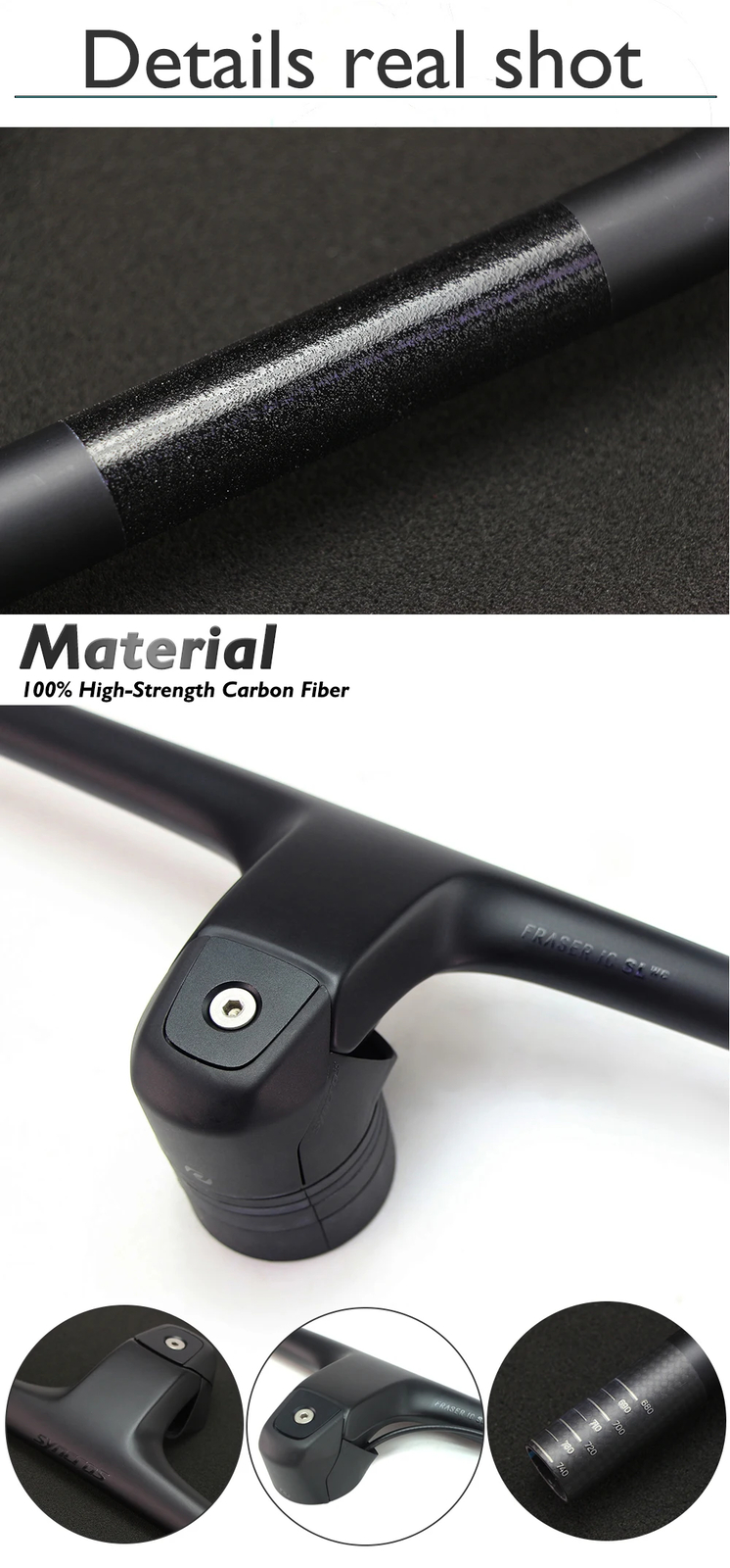 Superlight IC Full Carbon Fibre XC MTB Handlebar with Integrated Cockpit Frame