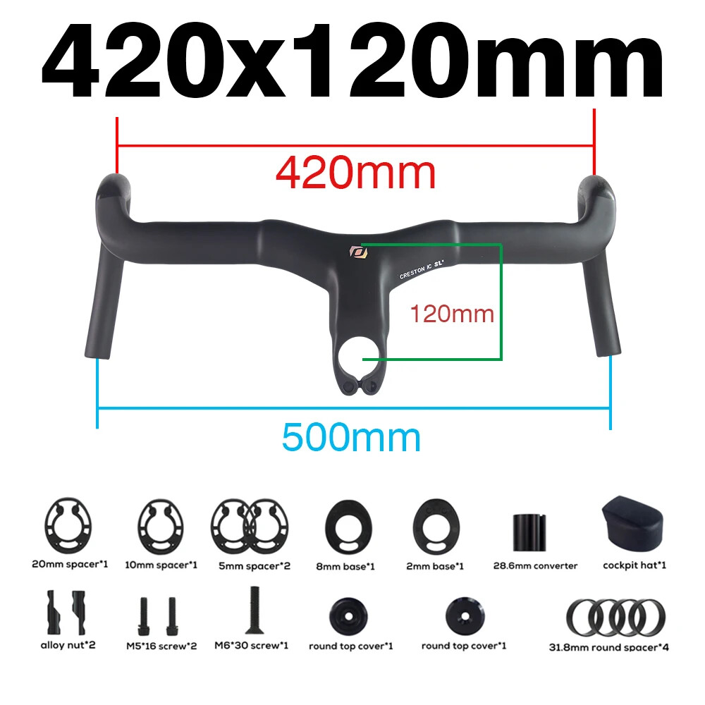 Gravel Integrated Cockpit Drop Bar Internal Cable Routing Bike Carbon Handlebar