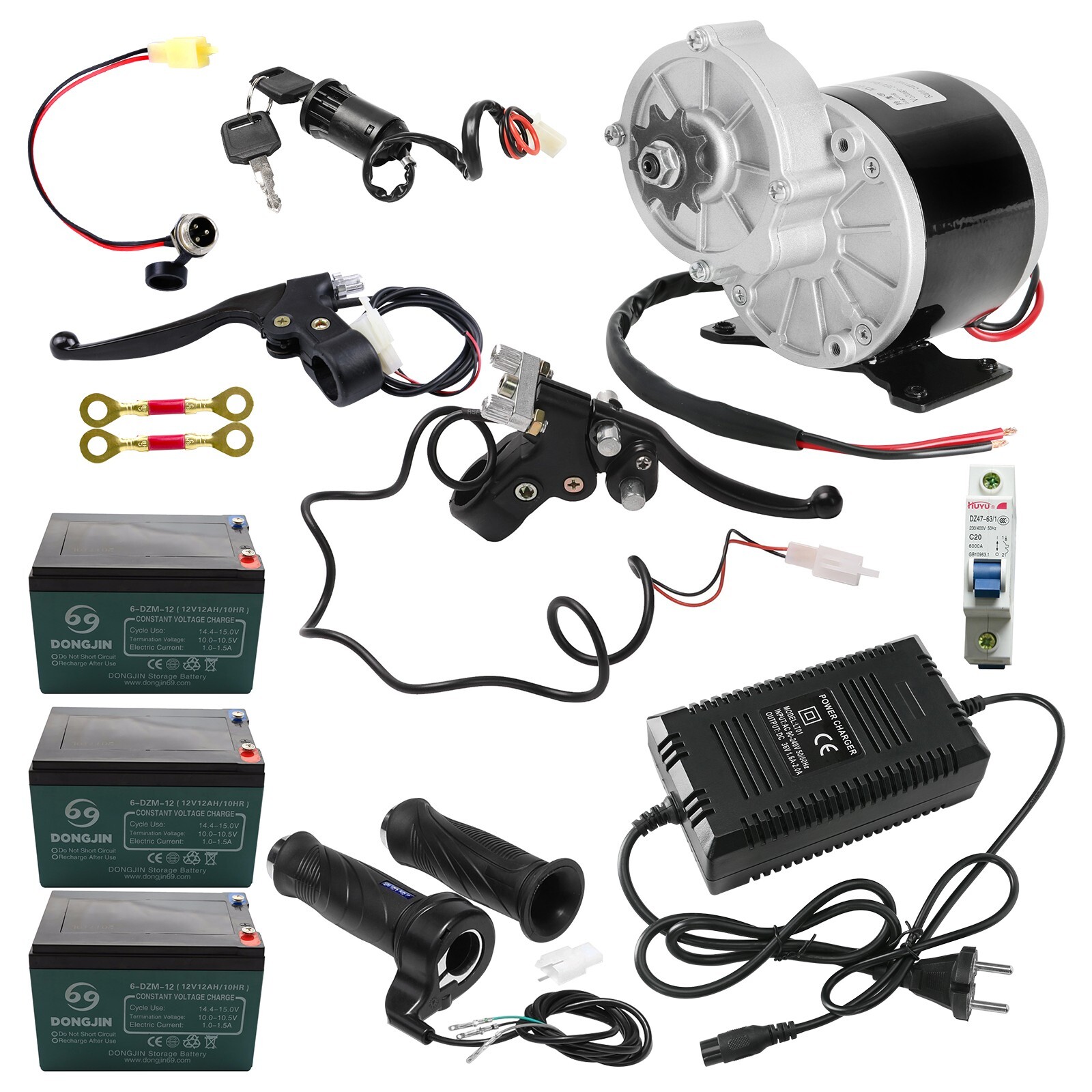 MY1016Z3 Gear Reduction Electric Motor 26 Volt 350 Watt Ebike Mini Bike Scooter