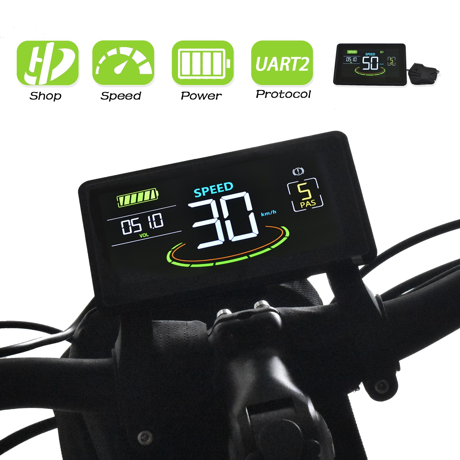 H6C LCD Display Control Electric Computer Color Gradient Digital Speedometer