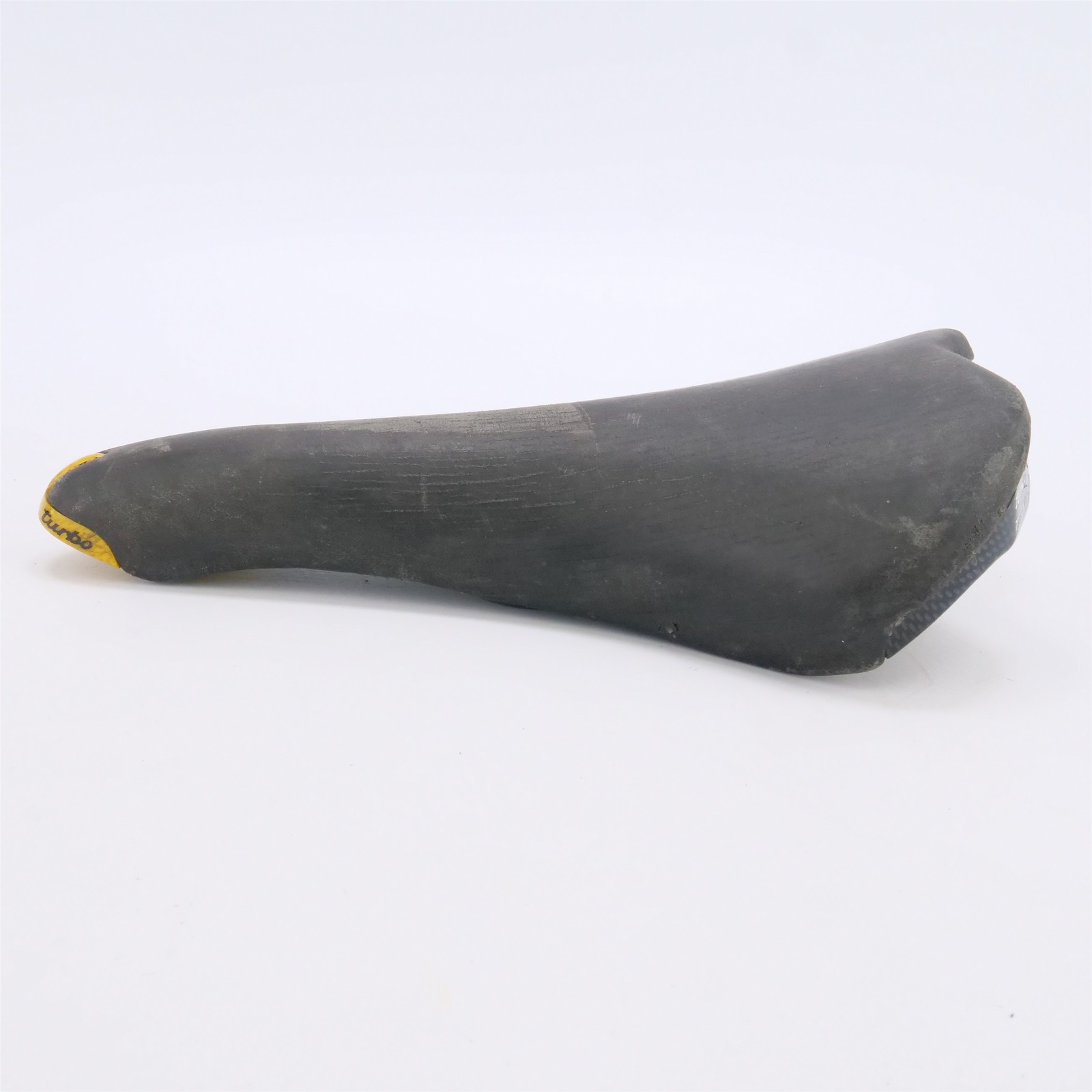 Selle Italia Turbo Matic 2 Saddle Leather CrMo Rail Black Yellow Italy Vintage