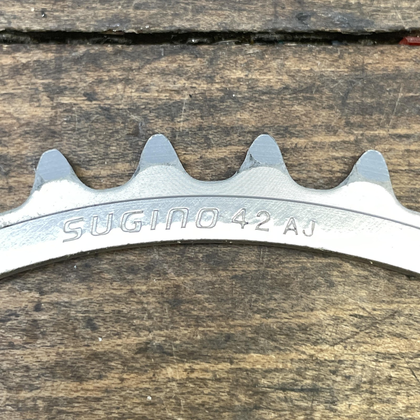 Vintage Sugino 42T Chainring 42 Tooth 144 BCD 5 Arm Silver Road Bike Alloy