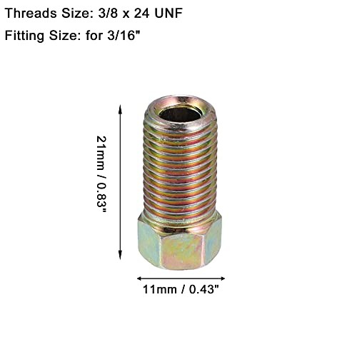 10pcs Motorcycle Brake Line Tube Fittings 3/8 x 24 UNF for 3/16″ Hydraulic
