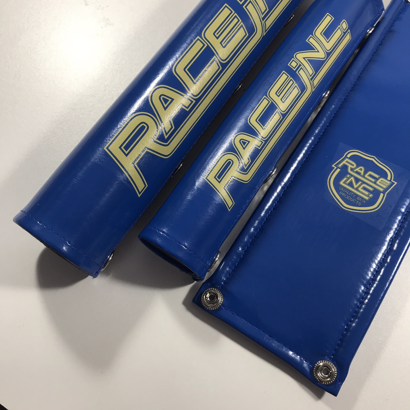 Race INC BMX Pad Set Oldschool REPOP P.K. RIPPER GJS DG Kuwahara FMF Blue/Gold