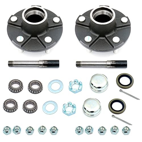 Trailer Hub Spindle Kit 5 Bolt on 4.5 Inch Circle 5-4.5″ Bolt Circle Hub Fit
