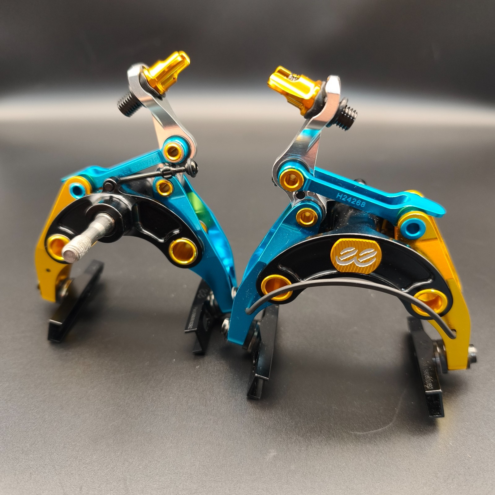 Cane Creek G4 eeBrake Aquaking Edition Regular Mount Set Turquoise/Gold