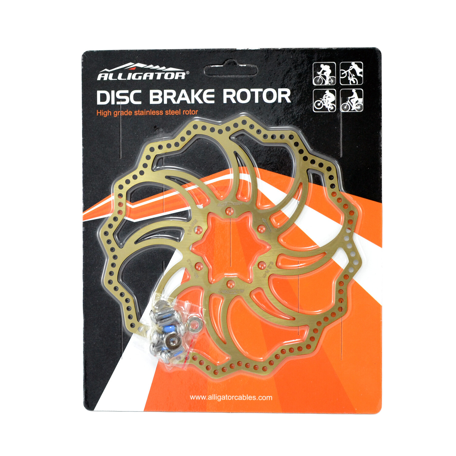 ALLIGATOR STARLITE MTB Road Bike Disc Brake Rotor 160mm , Ti Gold