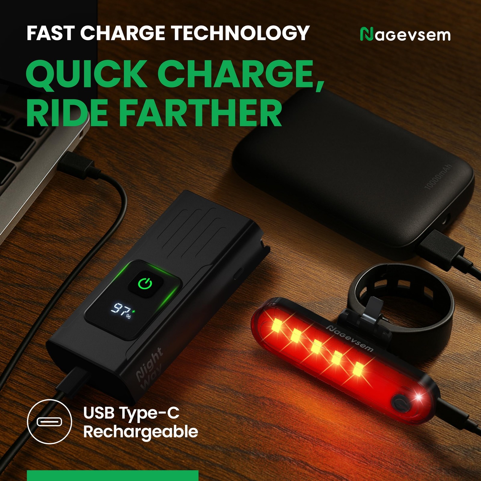 Bike Lights Front and Back for Night Riding, USB-C Rechargeable Bicycle Headl…