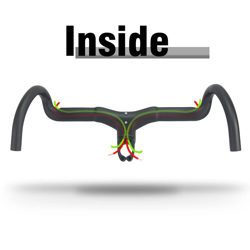Gravel Integrated Cockpit Drop Bar Internal Cable Routing Bike Carbon Handlebar