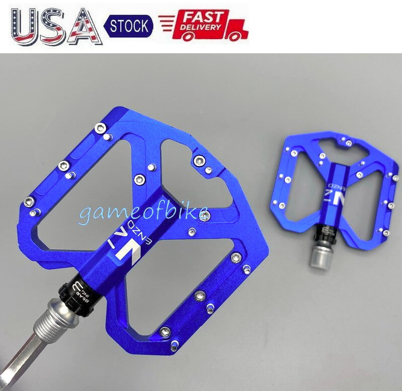 Non-Slip 9/16″ Road Bike Pedal Flat Platform MTB Fixie Bike Pedals 3 Bearings