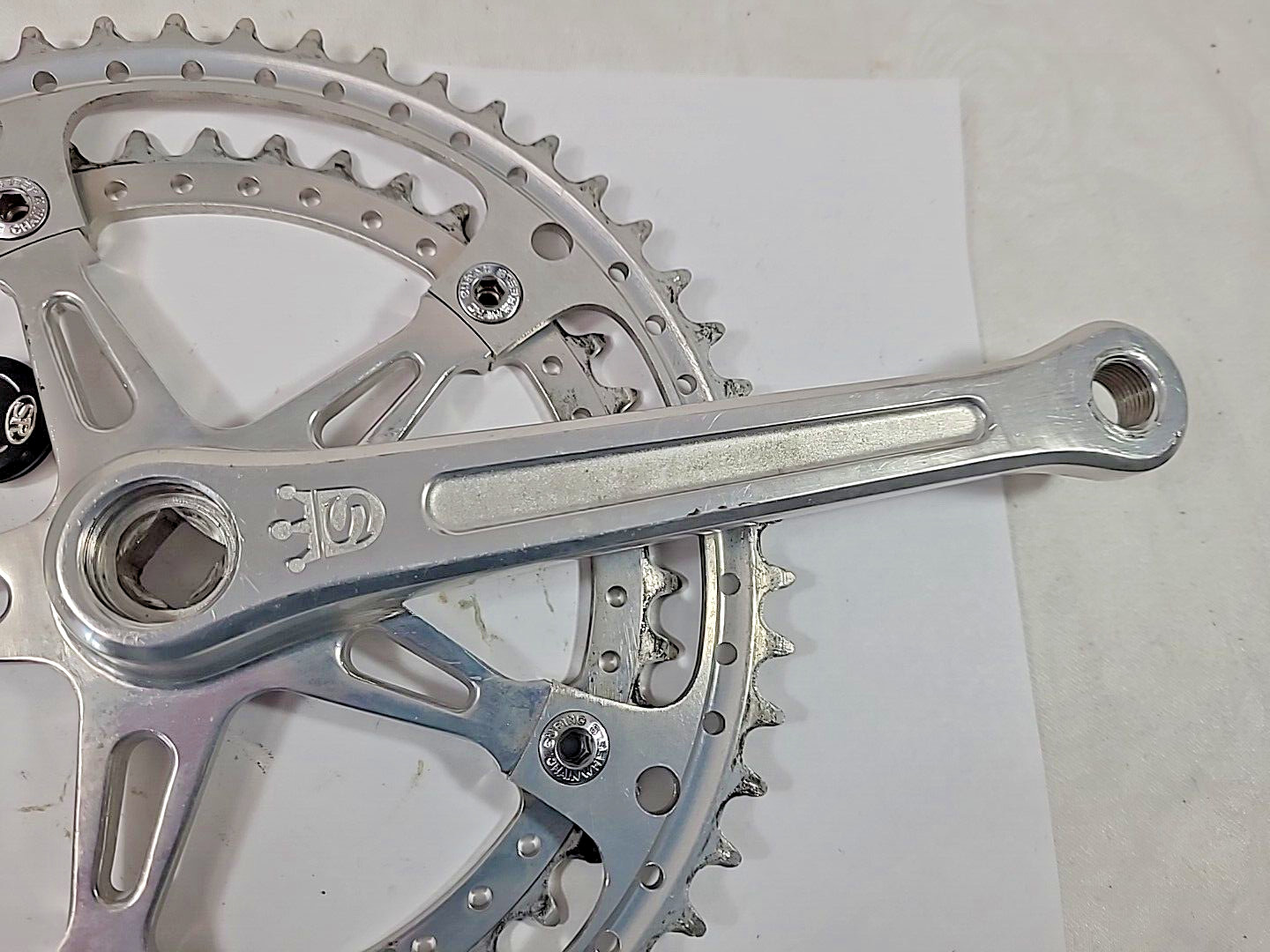 RARE Sakae Mighty Crankset 144 BCD / 171mm + Caps / 52-42t- NICE! / #170