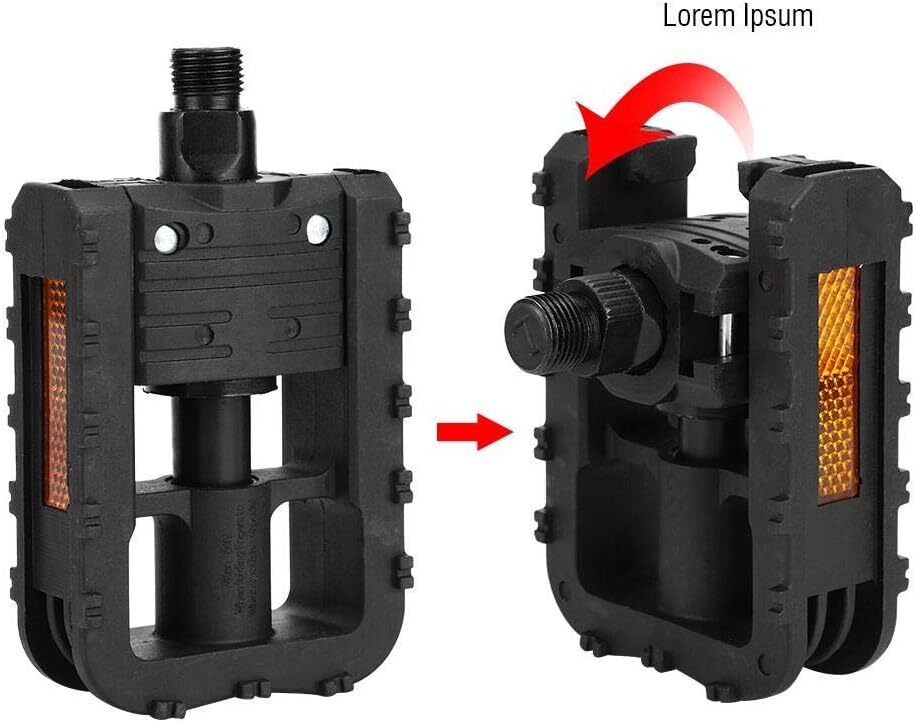 1 x Pair Foldable Bike Bicycle Pedals Mountain Bike Pedals With Reflectors 9/16″