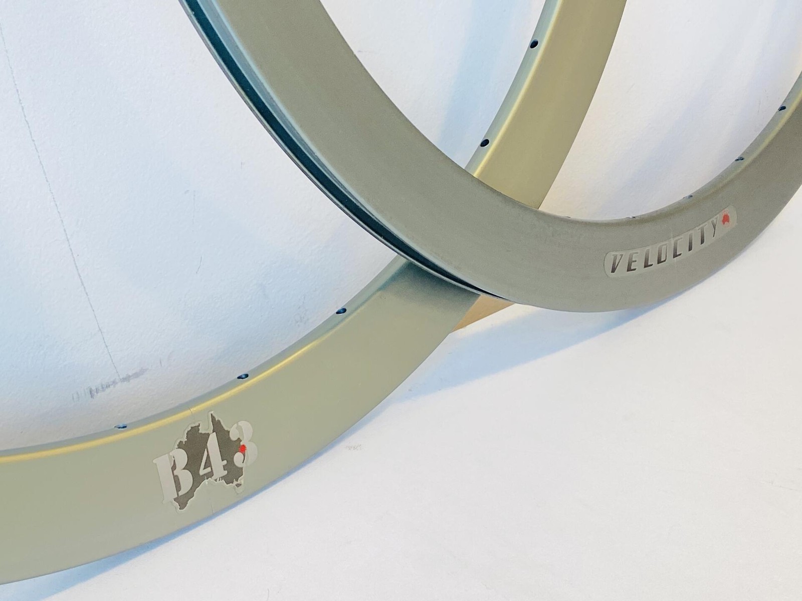 Velocity B43 700c Rim Set 32h Olive Mist Gray NMSW – Made in Australia