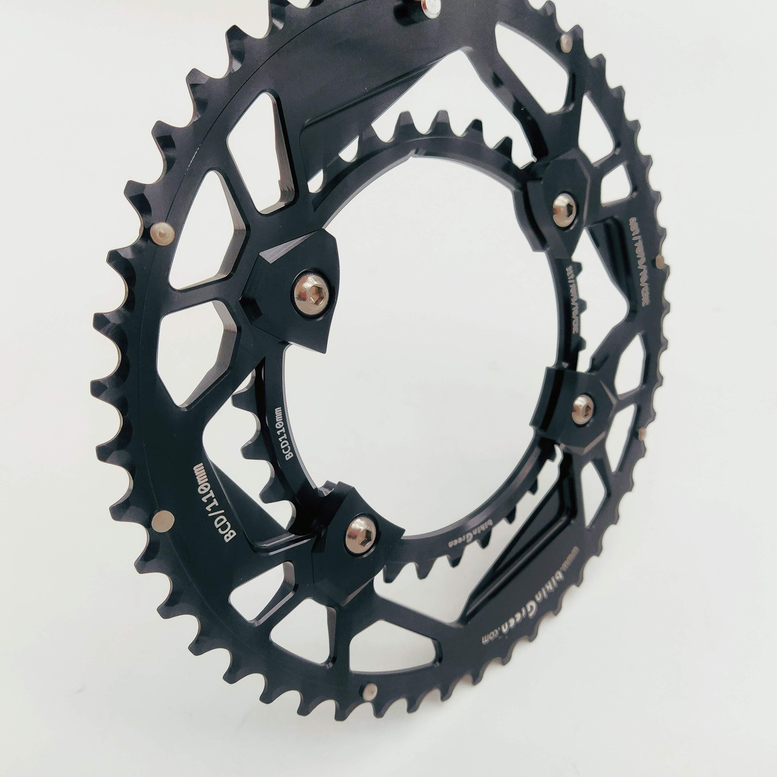 bikinGreen CNC Chainring V3 48/31T For Shimano 4 Arm 9-12 Sp Road Cyclocross
