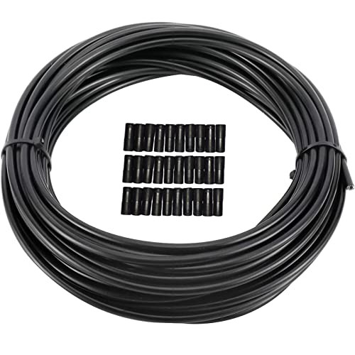 5mm X 50ft Bicycle/Bike Lined Brake Cable Housing with 30Pcs Cable End Caps,