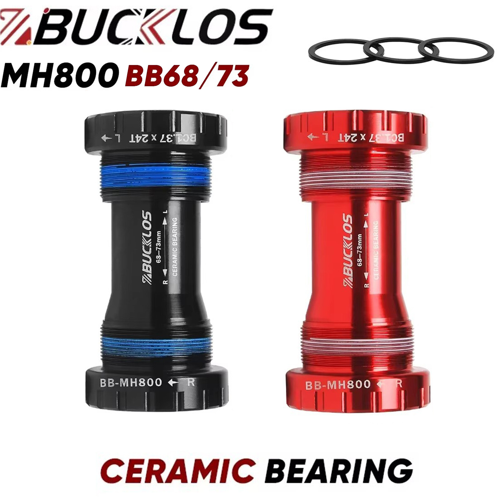 MTB BIKE BOTTOM BRACKET 68-73MM THREADED HOLLOWTECH II 24mm BEARING FOR SHIMANO