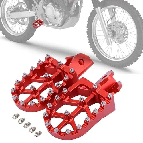 Dirt Bike Foot Pegs,Motorcycle Footpegs Wider Foot Rest Pedal CNC for red