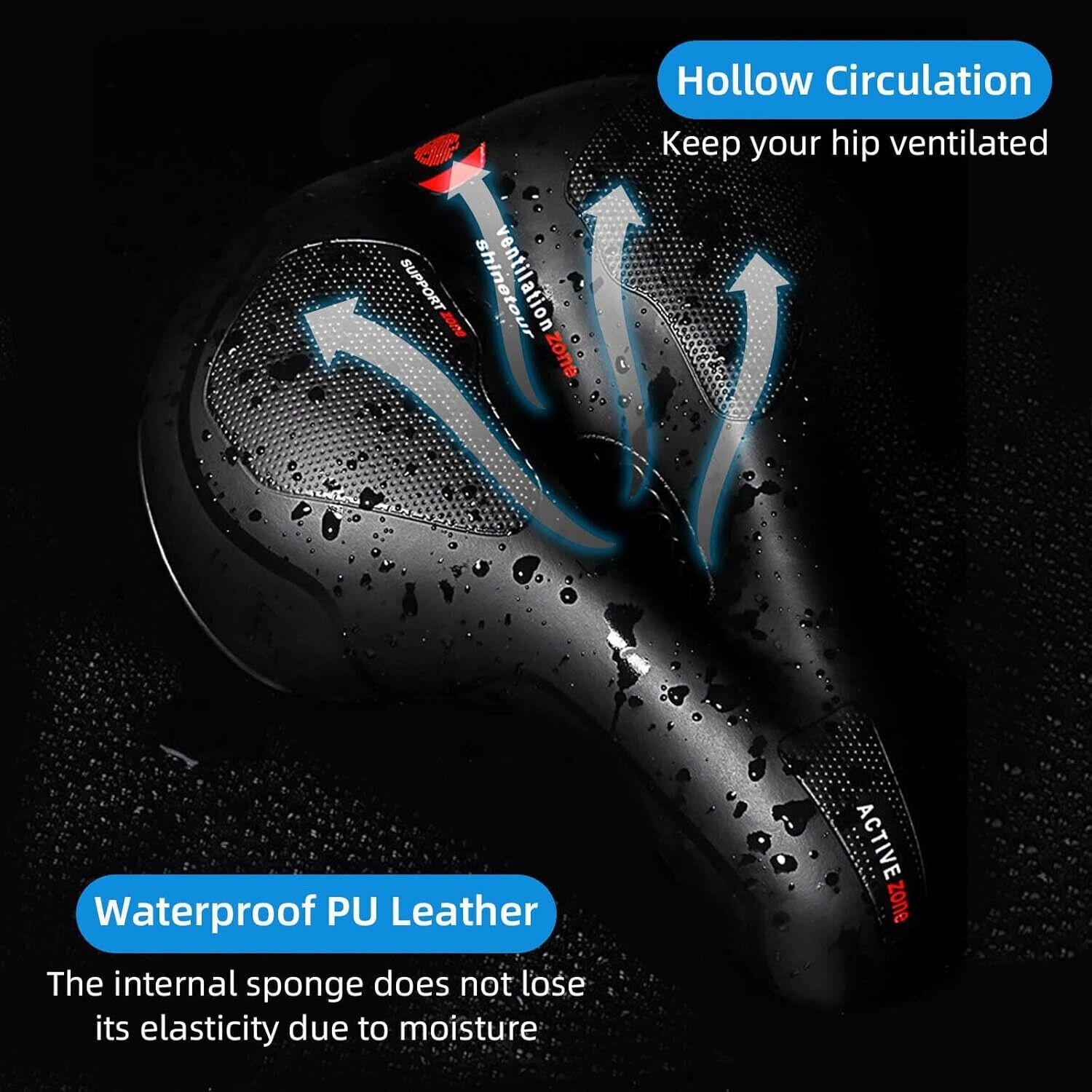 New Bicycle Saddle bike Comfort Wide Soft Bike Seat Sporty Air Cushion US 】