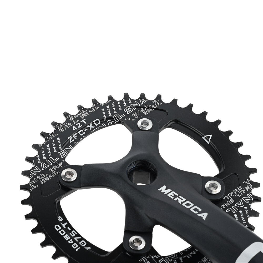 42T MTB Bicycle Crankset Bottom Bracket Aluminum Alloy 104BCD Chainring Black