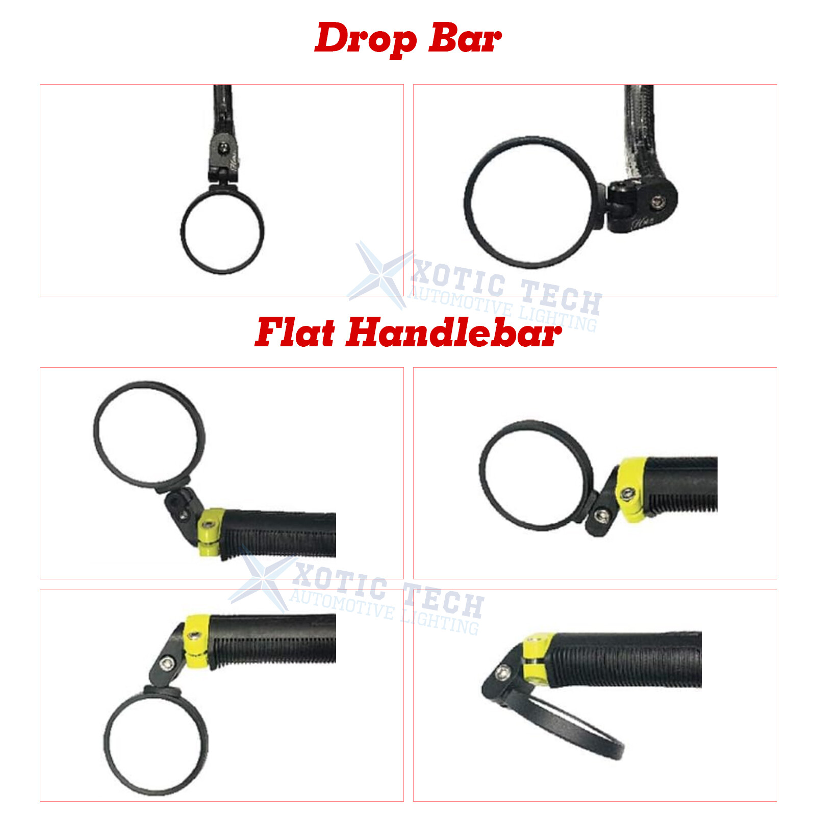 2PCS Black Road Bike Handlebar Adjustable Bicycle Bar End Rearview Mirror kit