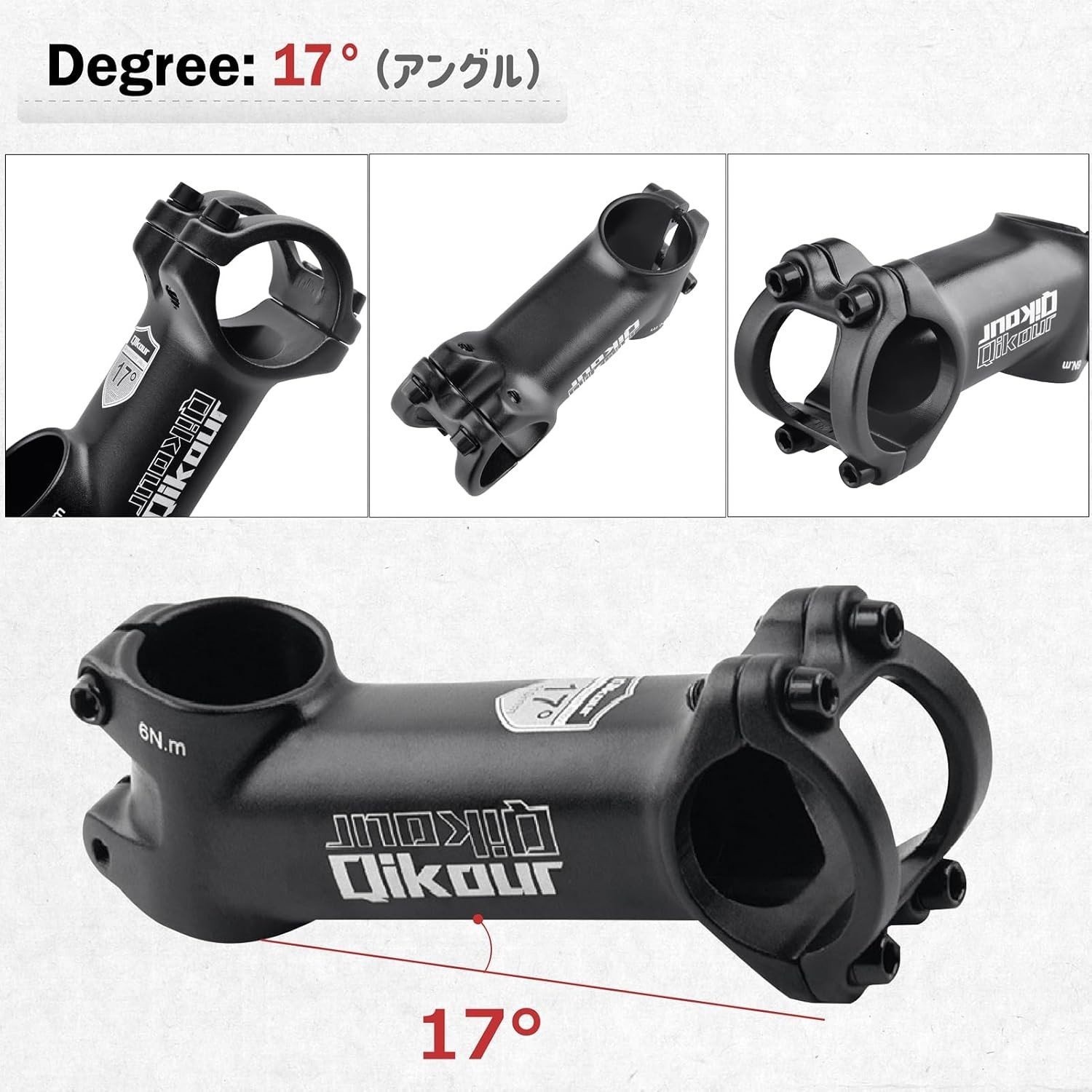 25.4mm 31.8mm Stem 70mm 80mm 90mm 110mm 120mm 130mm 17 35 45 60 Degree Adjust…