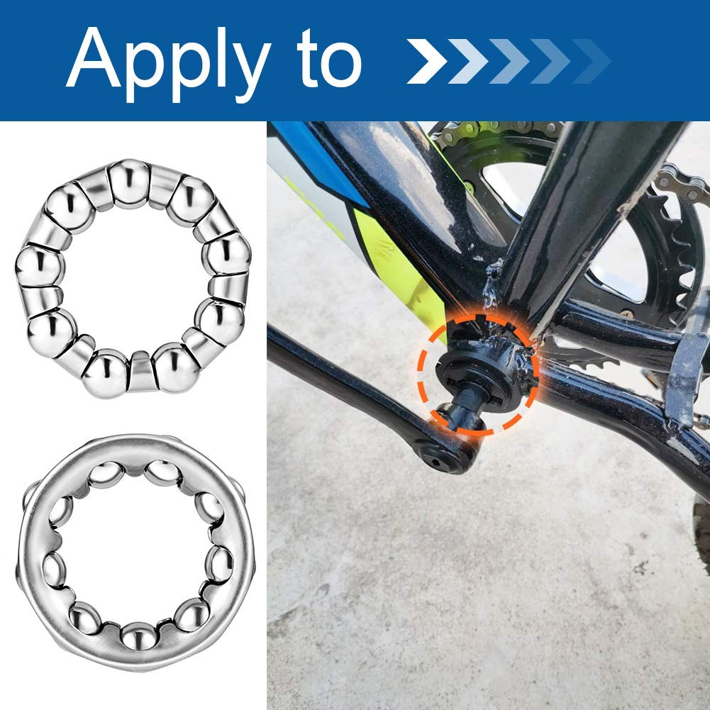 Jaceyon Bike Ball Crank Bearing Retainer 1/4″ For Crank, Silver