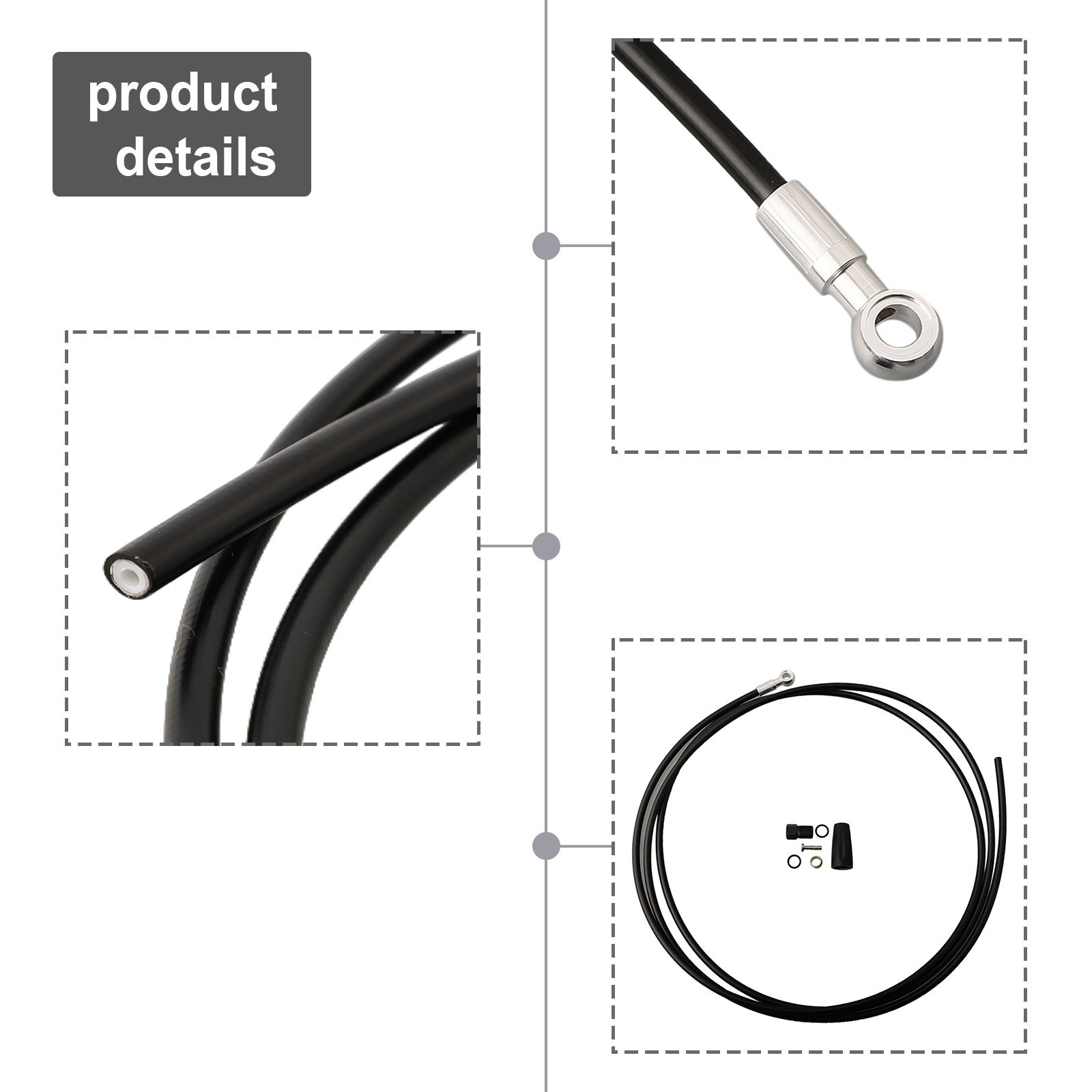 Brake Hose Kit for BH90 Banjo Fitting Calipers For XT M8000 M8020 M8100
