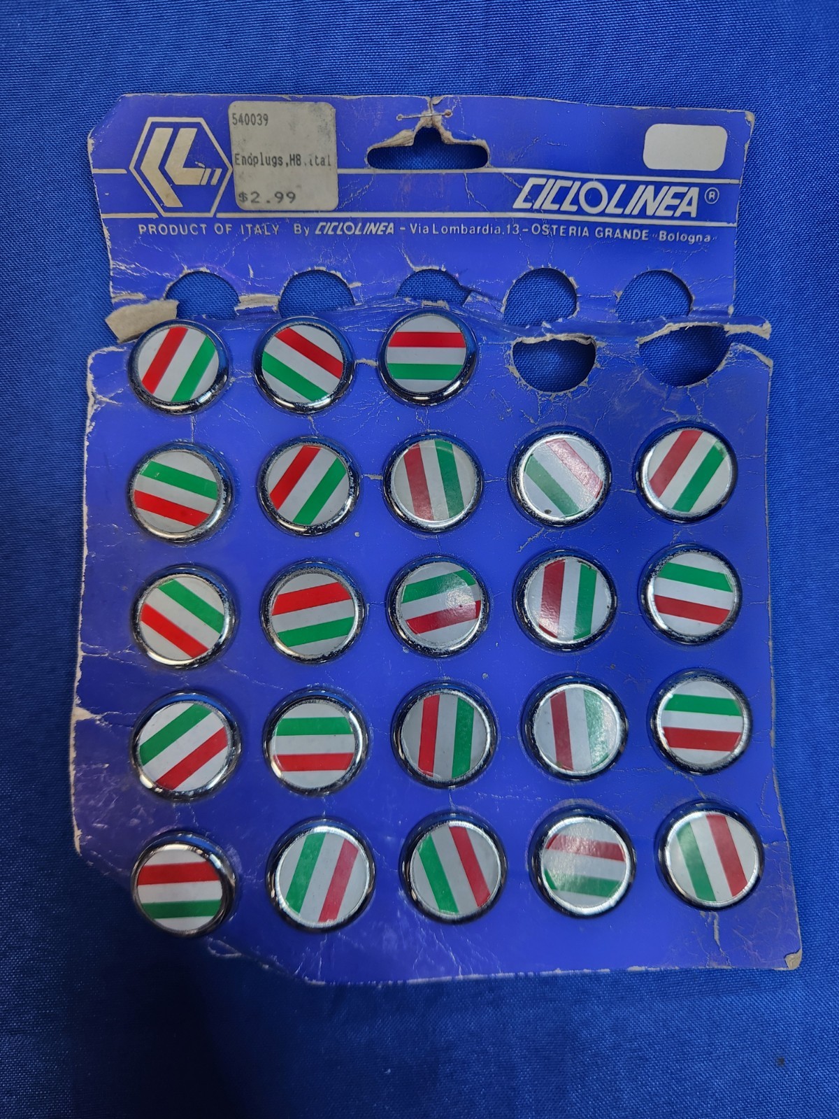 Vintage 1980s CINELLI Italian Flag Chrome Bar End Plugs – 1 PAIR