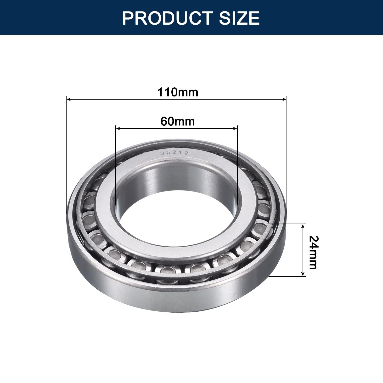 2 Pack 30212 Tapered Roller Bearing Cone and Cup Set, 60mm Bore 110mm OD 24mm…