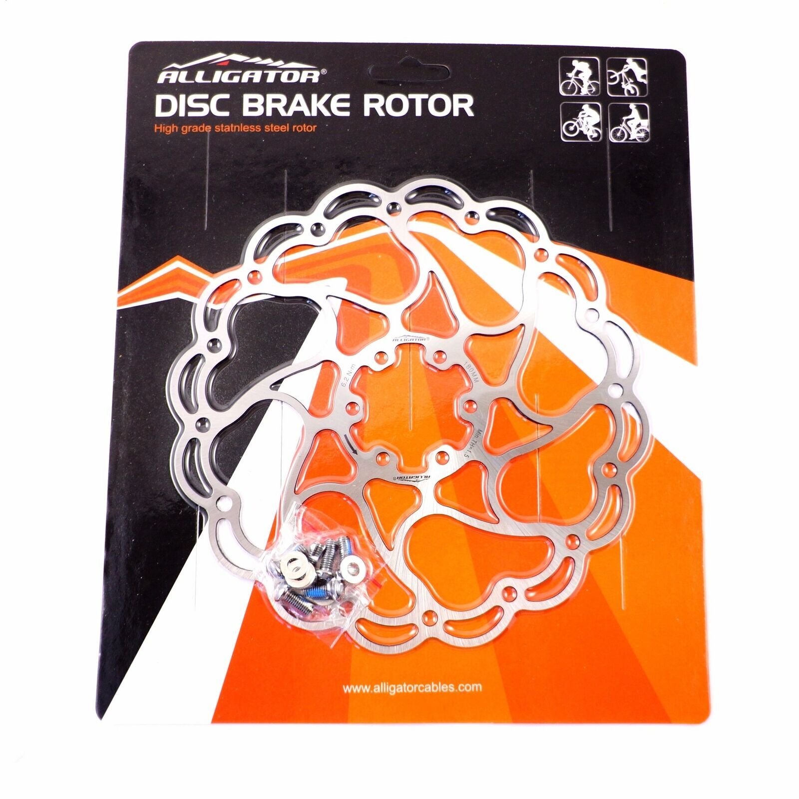 ALLIGATOR Aries Mountain Bike Road Bike Disc Brake Rotor – Silver 160/180/203mm
