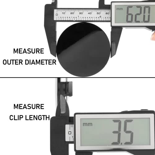 4PCS 62mm Wheel Center Caps Compatible with OD: 2.44 in, ID: 2.28 in Black