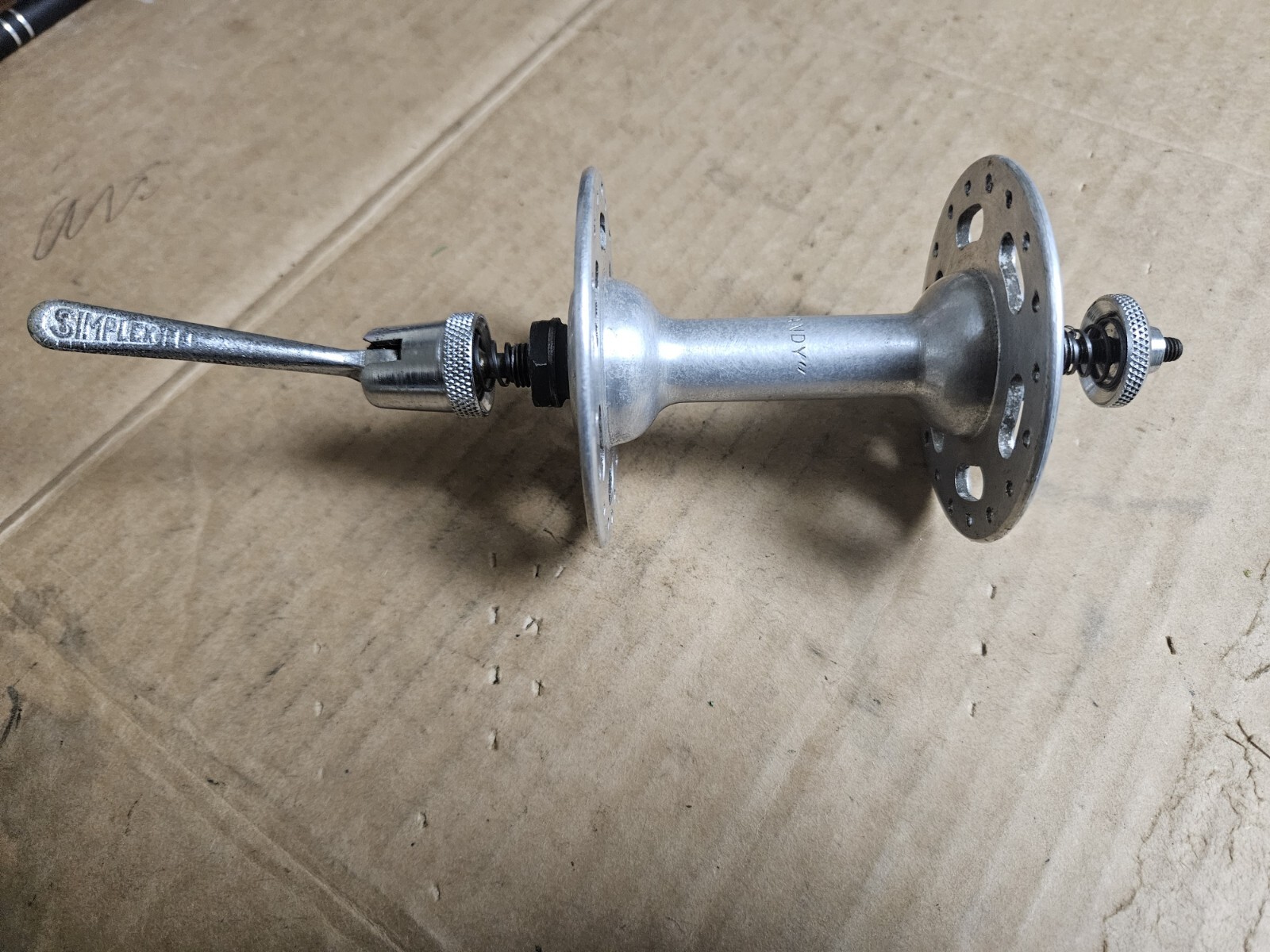 Vintage Normandy Front Hub, high flange, 36 holes, Simplex QR, 100mm spacing
