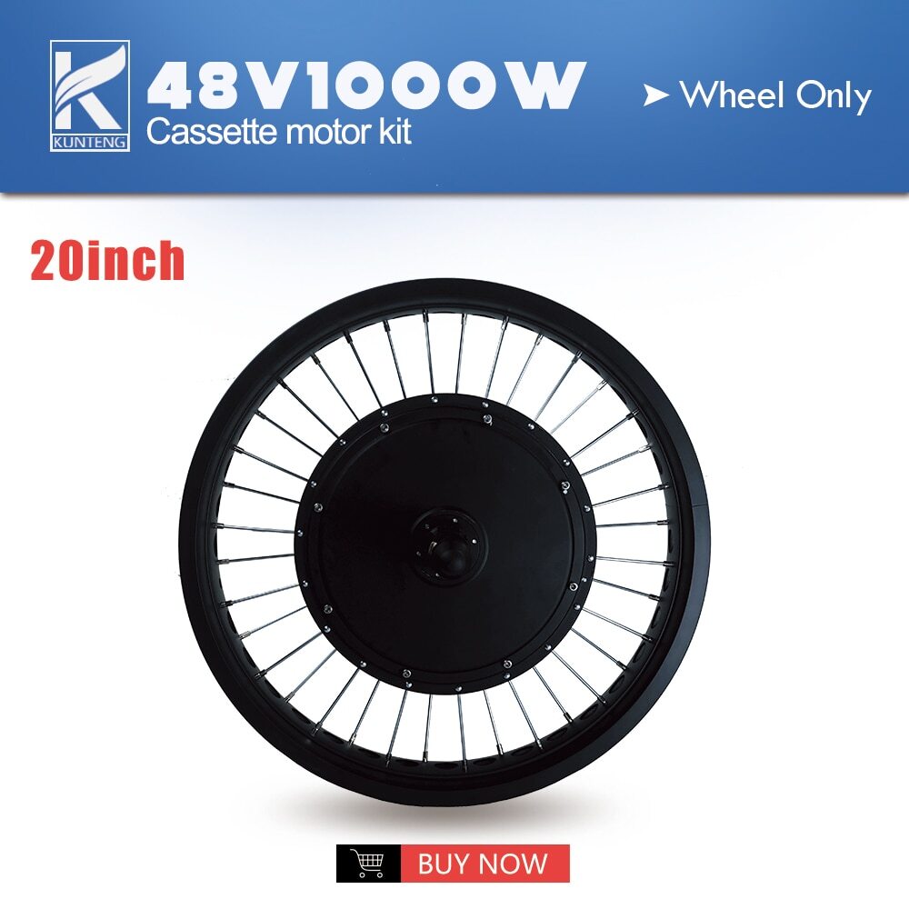 Ebike Conversion Kit Fat Tire 20 26 Inch 48V 1000W Rear Cassette Wheel Hub Motor
