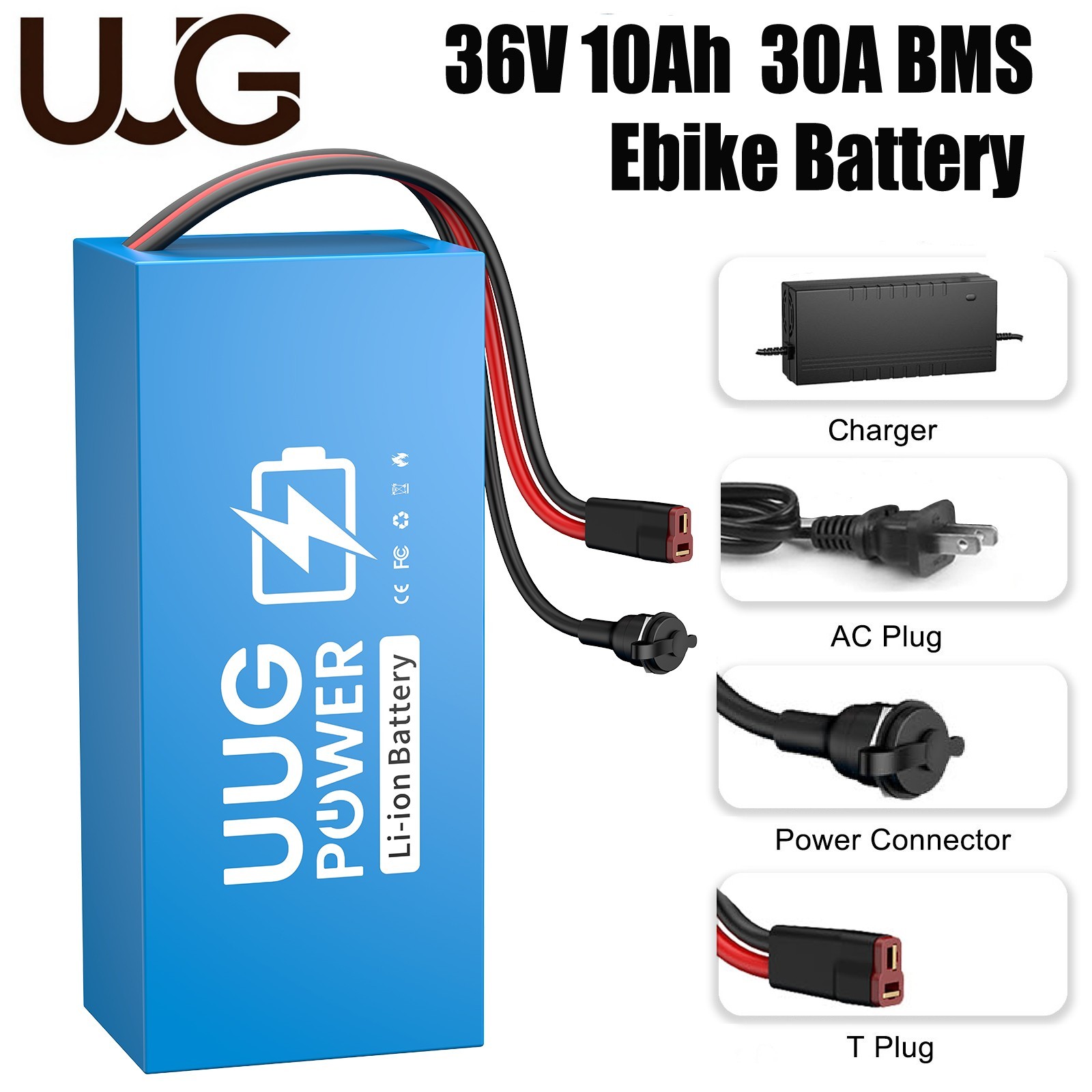 36V 10Ah Lithium Ebike Battery Pack for 100W-1000W Electric Bicycle Motor 30A US
