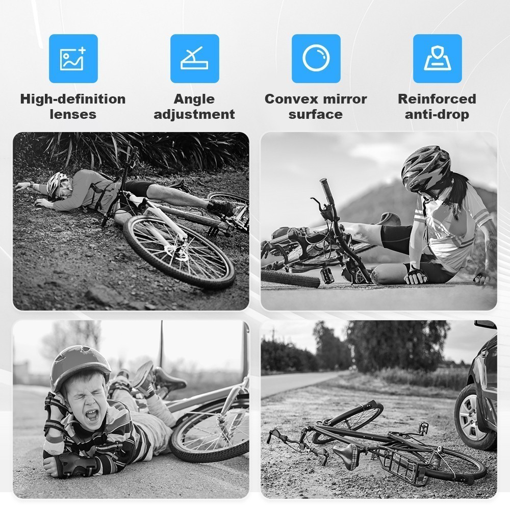 Ebike Bike Mirror Round MTB Road Handlebar Bicycle Rear Rearview Glass Cycling