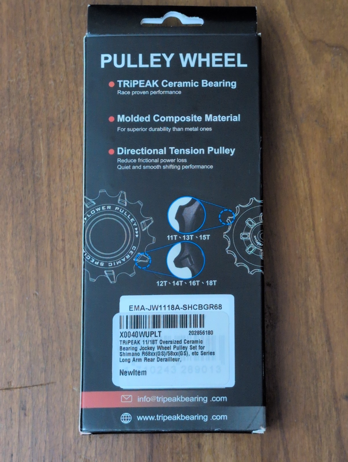 Tripeak 11/18T Ceramic Derailleur Pulley Kit – For Shimano 68XX/57xx/4700/3000