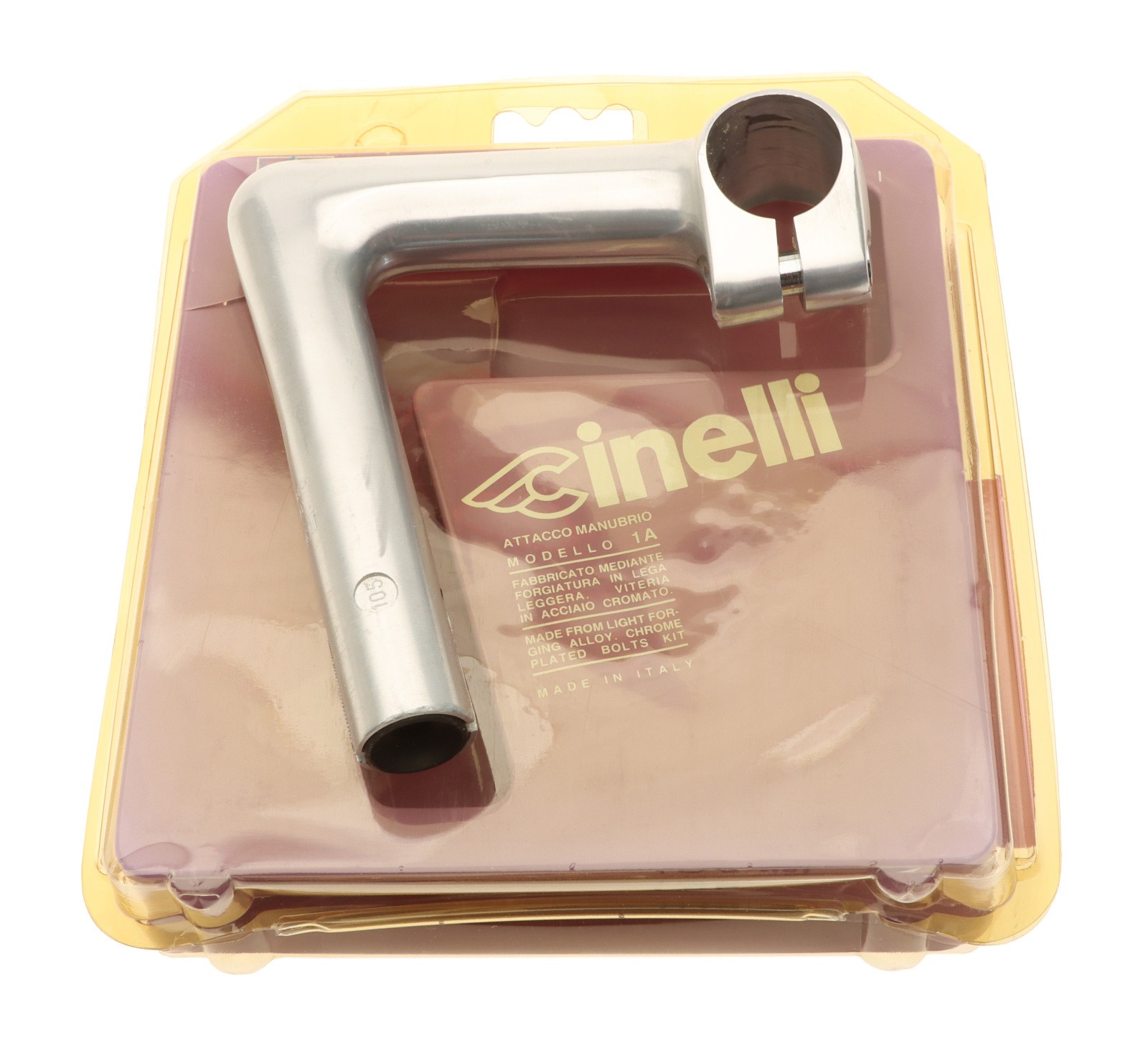 Cinelli 1″ 1/A 22.2mm Quill Stem 105mm 26.4mm Clamp Silver -17° 1A NEW NIB NOS