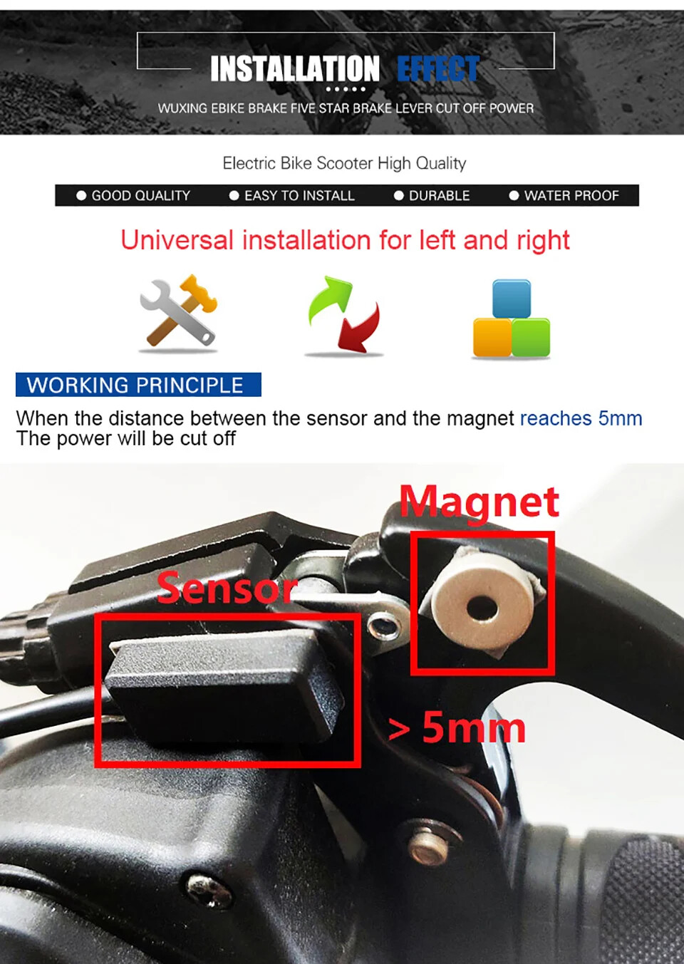 E-bike Brake Sensor Cable Hydraulic Brake Cut Off Power Hydraulic Brake Sensor
