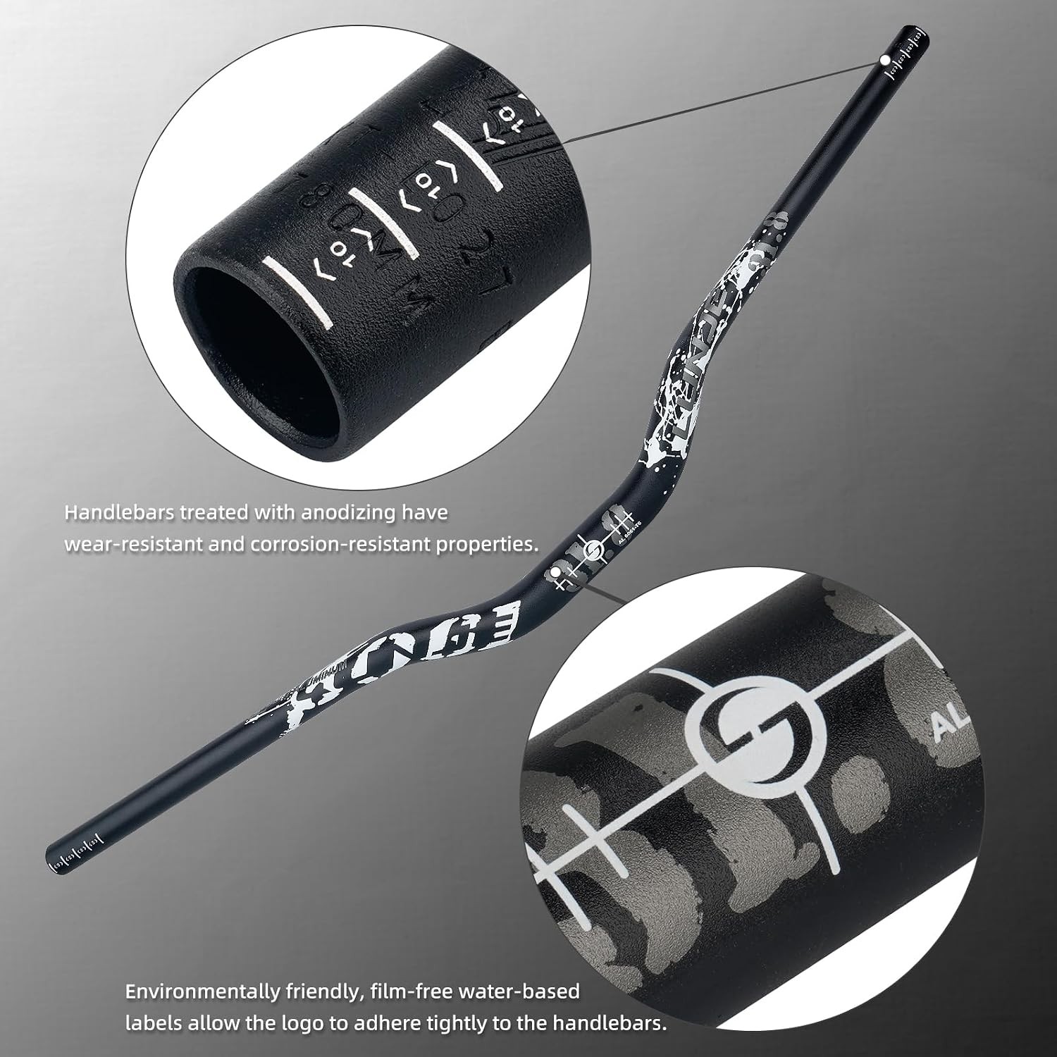 Mountain Bike Handlebar, 31.8mm, 35/50/70/90/120mm Rise Options, 780mm Cutable W