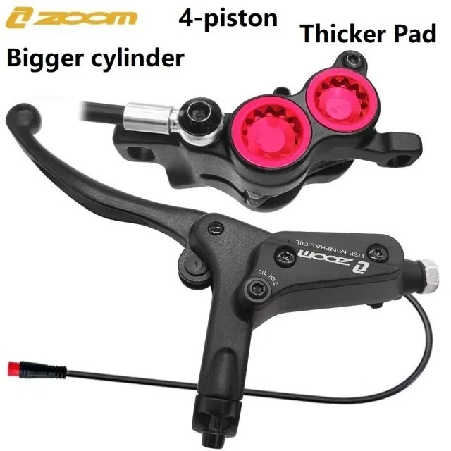 Zoom 4-piston Hydraulic Disc Brake Kits Front Rear for Ebike Electric Bicycle