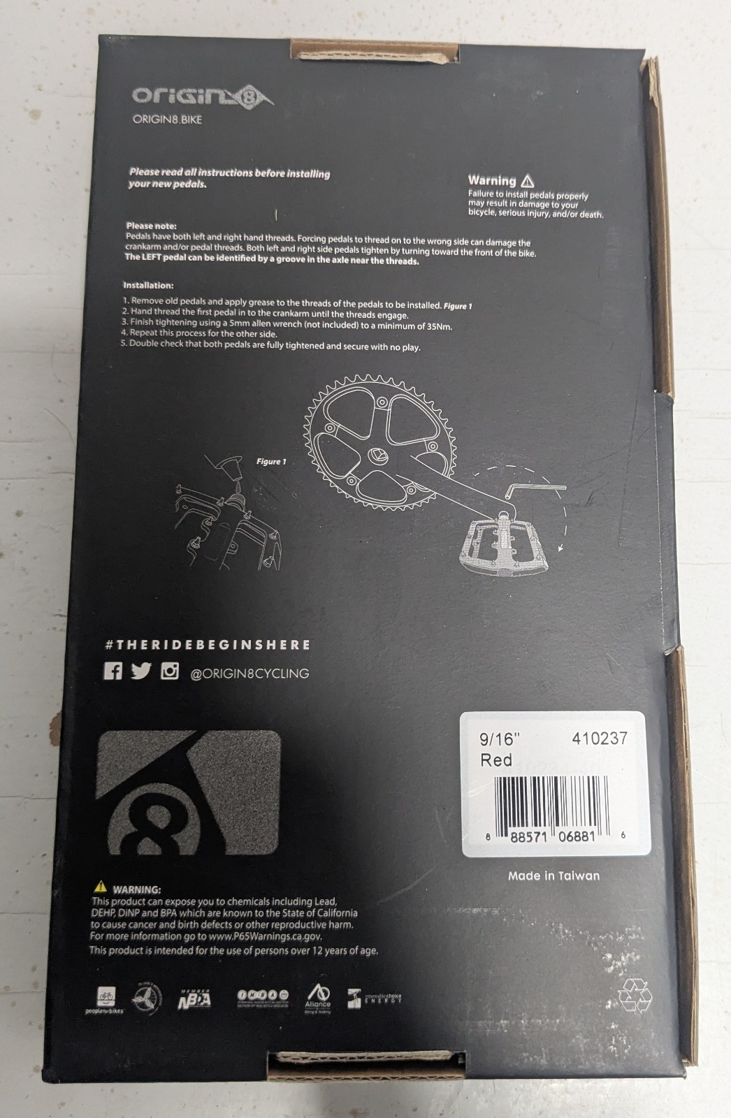 Origin8 Retox Platform Pedals, 9/16″, Red Pedals Have Never Been Out Of The Box
