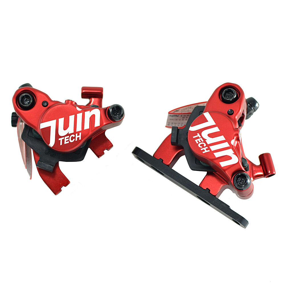 JUIN TECH F1 Hydraulic Flat mount Road CX Disc Brake set 160mm w/ Rotor ,Red