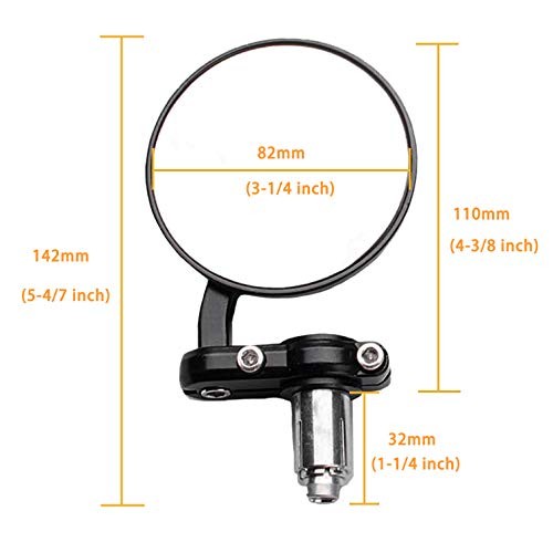 Universal Motorcycle Mirrors – 3 Inch Round Folding Bar End Side Mirror for