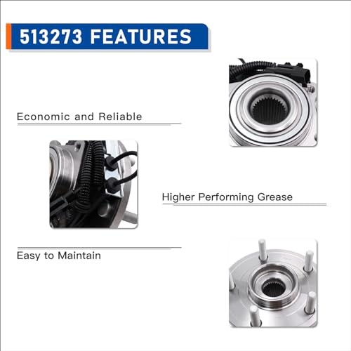 2pcs 513273 Front Wheel Hub & Bearing Assembly Compatible with 2008-2016