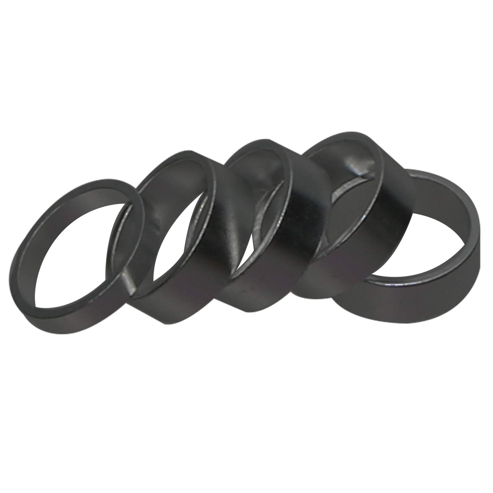 1 Inch Headset Spacer 5PCS 25.4 Fork Tube Handlebar Stem Spacer Black Silver 2 C