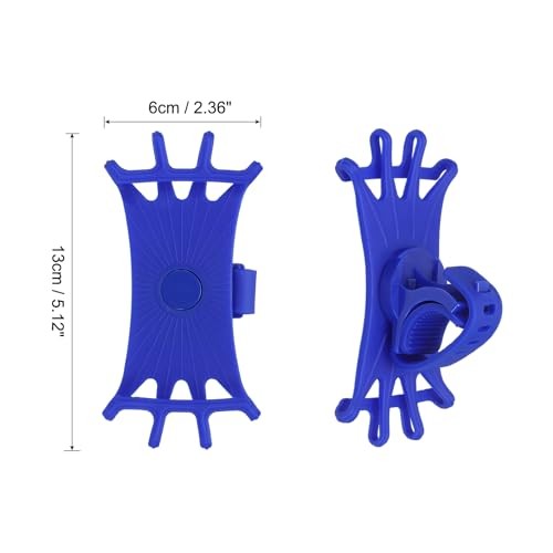 Bike Phone Mount, 360° Rotation Silicone Motorcycle Phone Holder for 3″- Blue
