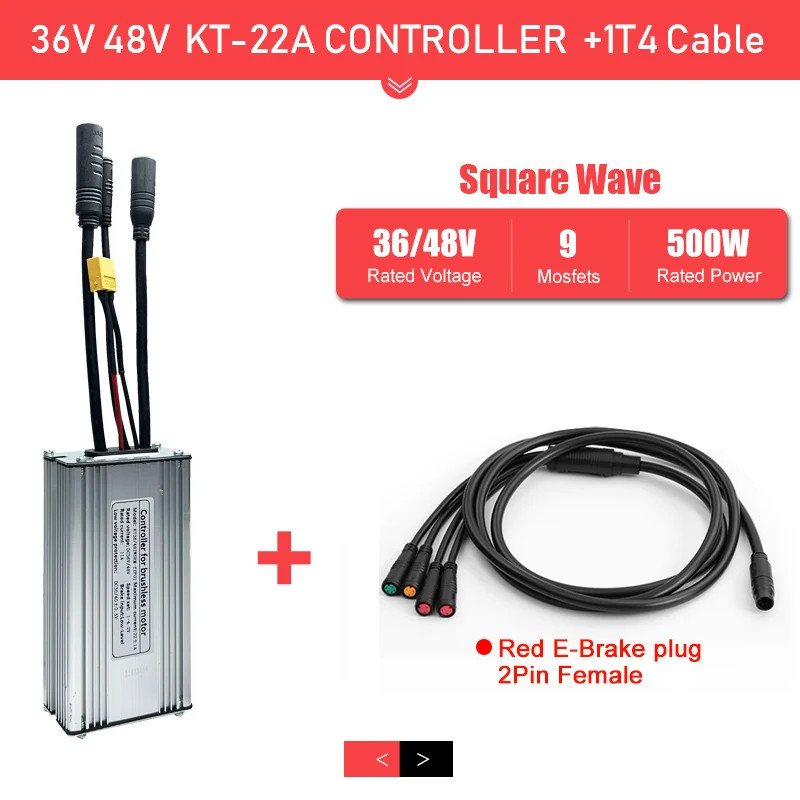 Ebike Sinewave Controller 36V 48V Waterproof Brushless 250-1000W 1T4 2pin female
