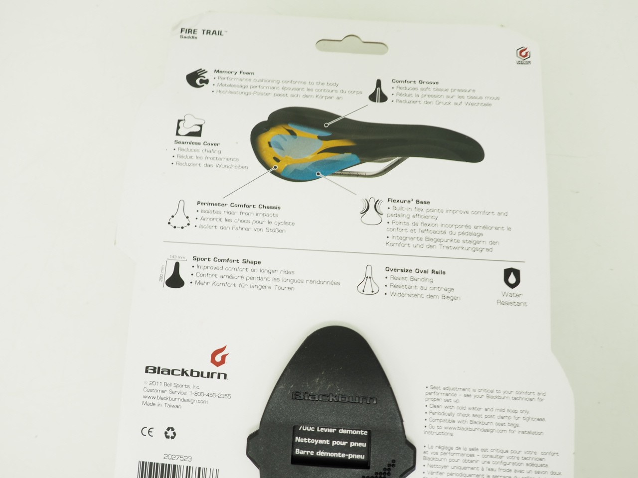 New! Blackburn Fire Trail Mountain Bike Saddle 285x140mm 7×7 Steel Rails Black