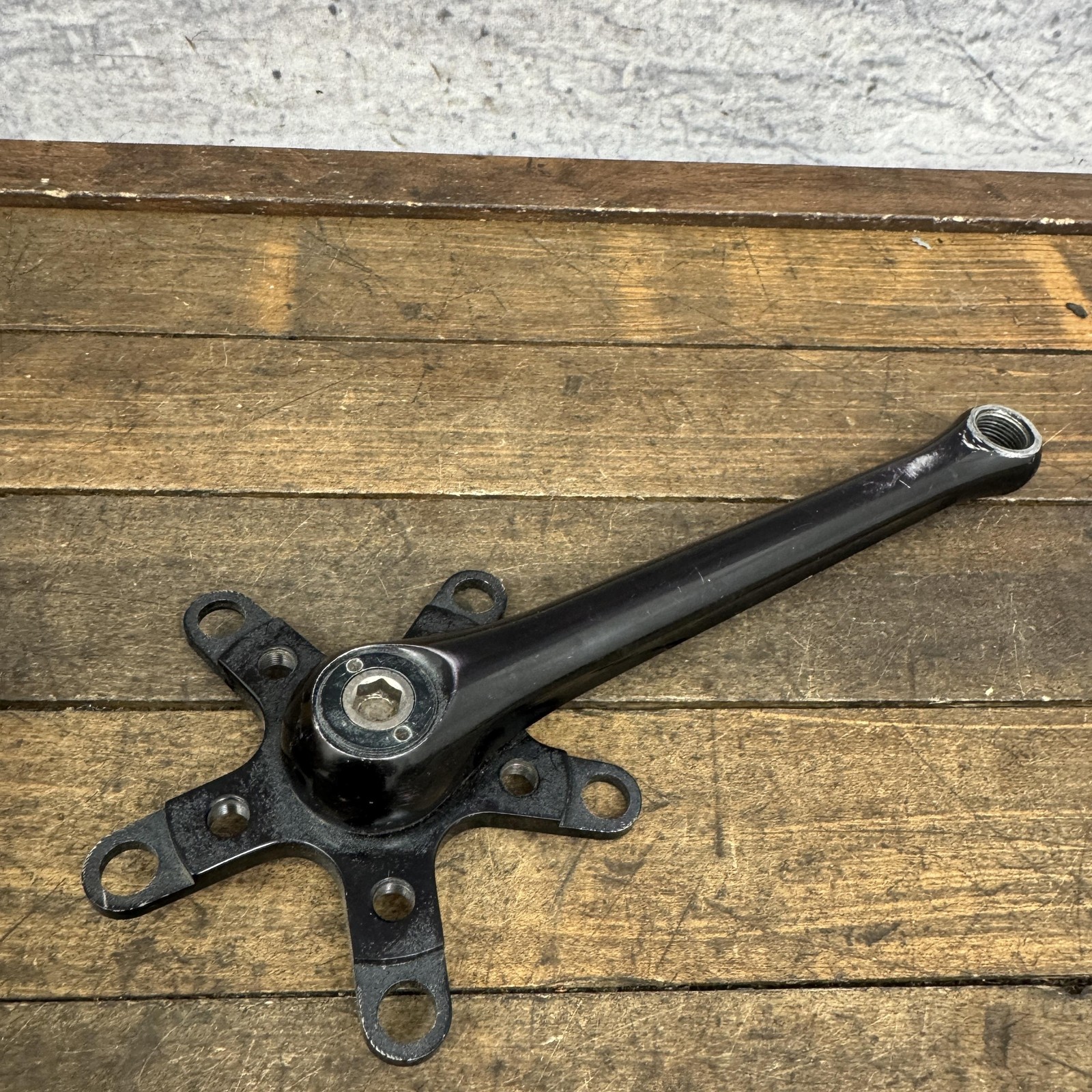 Vintage Grafton 175mm Right Crank Arm 94 58 BCD Triple Black MTB Square 90s